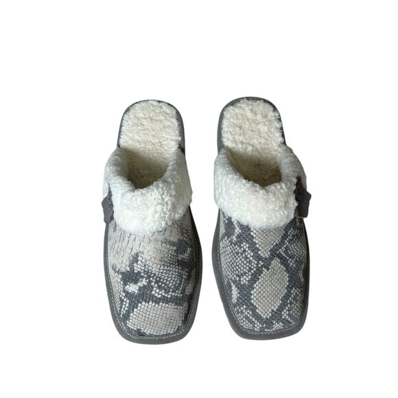 ARIAT Jackie Metallic Gray Snake Print Suede Leather Women's Slippers Sz 10 - Picture 3 of 14